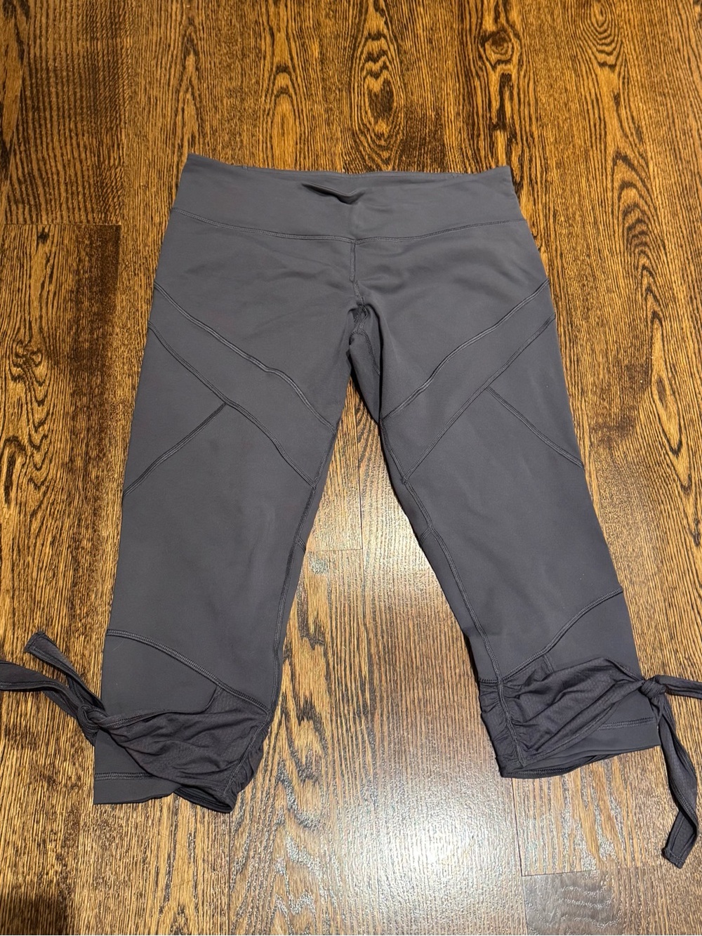 lululemon athletica Charcoal Gray Capri Leggings with Tie Hem